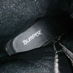Bumper Shoes - Woman's Black Bumper Buckle Studded Boots Bumper Shoes - Woman's Black Bumper Buckle Studded Boots